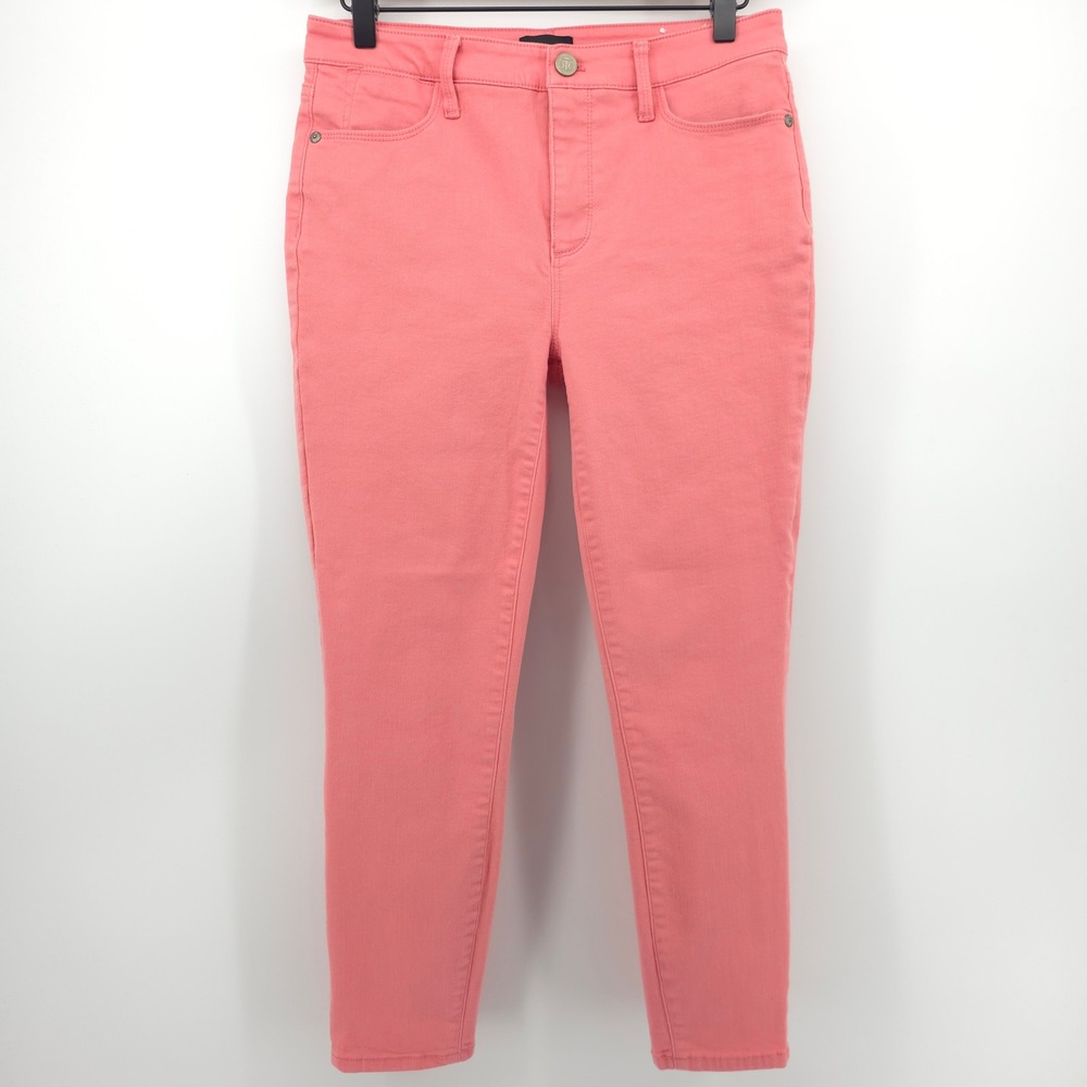 Talbots Womens Jegging Crop Pants Size 4 Coral Pink Stretch Mid Rise Casual